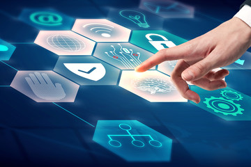 Fototapete - Futuristic innovation and finance concept