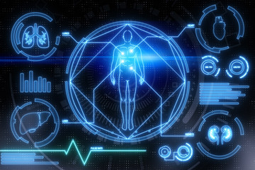 Poster - Digital medical interface background