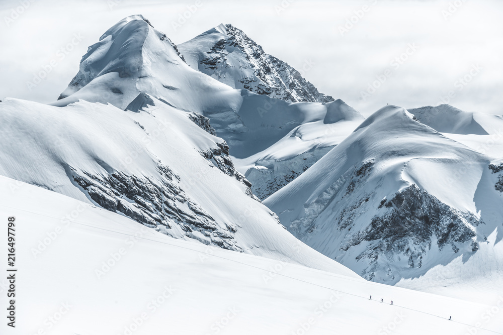 Breithorn Castor Pollux swiss peaks  - obrazy, fototapety, plakaty 