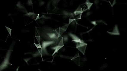 Poster - Plexus effect. Connection technology background. Abstract background polygonal. Polygon modern pattern. 3D network evolving. Depth of field settings