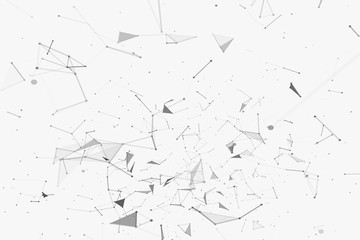 Poster - Plexus effect. White background.Connecting dots and lines.Abstract background polygonal.