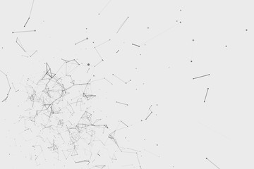 Poster - Plexus effect. White background.Connecting dots and lines.Abstract background polygonal.