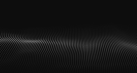 Poster - Wave of particles. Beautiful wave. Abstract background. Vector illustration
