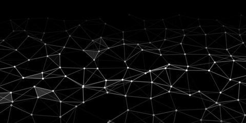 Poster - Big data. Abstract technology background. Low poly shape. Data technology. Computer generated abstract background