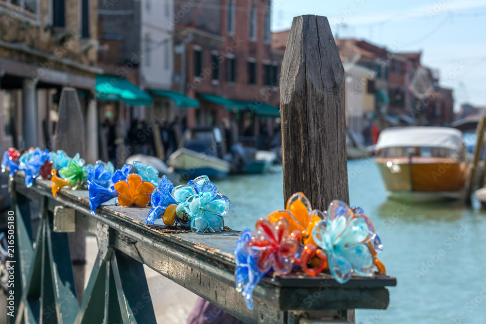 Traditional Murano glass in old town of the island, Venice, Italy