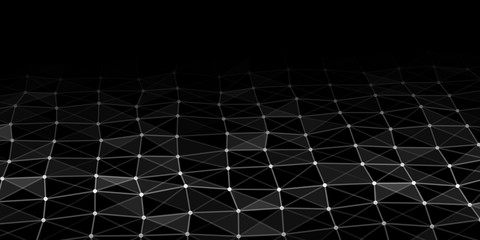 Poster - Big data. Abstract technology background. Low poly. Data technology. Computer generated abstract background