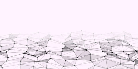 Poster - Big data. Abstract technology background. Low poly. Data technology. Computer generated abstract background