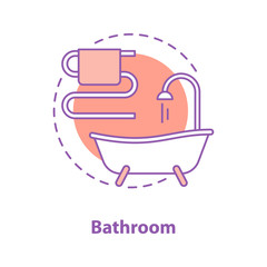 Bathroom interior concept icon