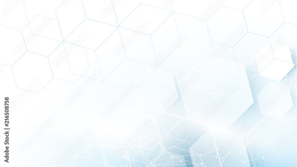 Abstract blue hexagons Futuristic technology concept background Stock ...