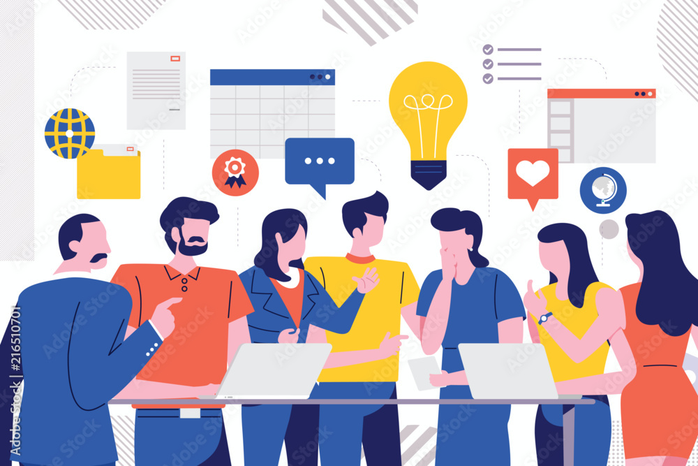 Teamwork business meeting Stock Vector | Adobe Stock