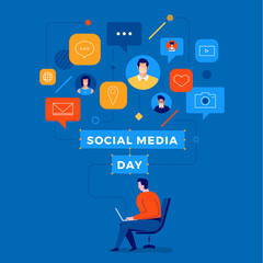 Wall Mural - Social Media Day