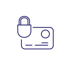 Poster - Card protection line icon. Credit card, lock, padlock. Finance concept. Can be used for topics like payment security, banking, money, transaction