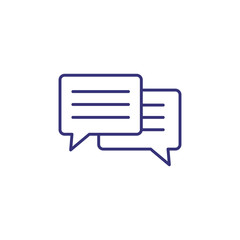 Poster - Messages line icon. Speech bubbles, chat, dialogue, messenger, text. Communication concept. Can be used for topics like social networking, app design