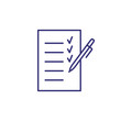 © PCH.Vector - Planning line icon. Paper, pen, list, checklist, tick. Listing concept. Can be used for topics like business, paperwork, organization, shopping, time management
