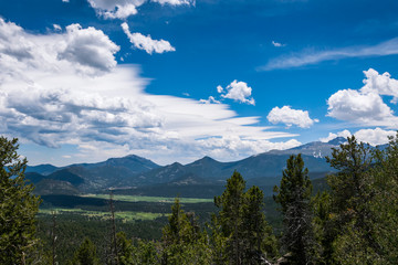 Poster - Vacations in Colorado. Picturesque valleys and mountain peaks of the Rocky Mountains