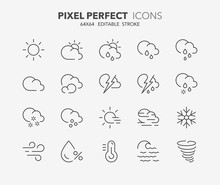 Weather Thin Line Icons 1