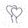 © tai111 - A lot of people form air balloon, love, icon . 3d rendering.