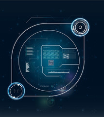 Aufkleber - Illustration. Radar screen. Communication icon. Information technology background. 