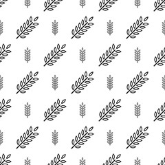 Wall Mural - Wheat Ear Spica Icon Seamless Pattern