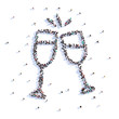 © tai111 - A lot of people form glasses, wedding, love, icon . 3d rendering.