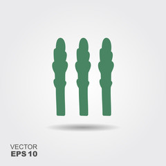 Sticker - Asparagus flat vector icon. Asparagus simple organic food sign.