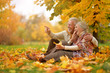 © aletia2011 - happy Senior couple in autumn park sitting