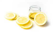 Lemon Fruit Juice Extract For Cosmeti Beauty Spa Concept On White Background