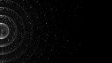 Poster - Abstract 3d sphere. Background with nebula. Cosmic galaxy illustration. Sphere particles. 3D rendering.
