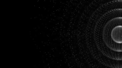 Poster - Abstract 3d sphere. Background with nebula. Cosmic galaxy illustration. Sphere particles. 3D rendering.