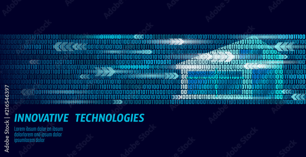 Smart house binary code flow concept. Online control information ...