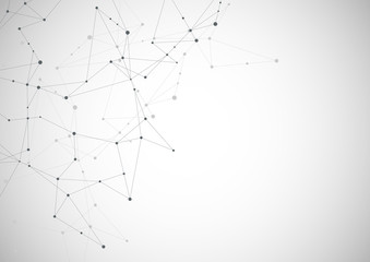 Fototapete - Abstract connecting dots and lines. Connection science and technology background.