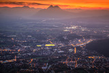Fototapeta  - Stunning sunrise above Salzburg
