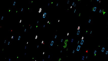 Poster - The movement of connections. Business screensaver. Exchange broker .Oko business world. Financial instruments. Breath of the stock market. Large size of financial icons. The trend towards animation in
