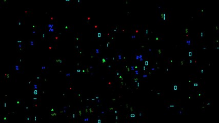 Poster - Business vanity. Flashing objects. The calculation of transactions in the market with artificial intelligence. Business environment. Business screensaver. Exchange brokerage. Financial instruments