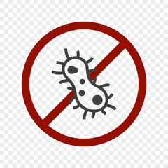 Wall Mural - icon - no bacteria or viruses. vector illustration on white background.