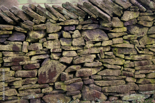 Fotomural Dry stone wall in the Cheshire hillside, UK