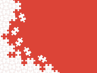 red puzzle pieces. vector background with place for your text