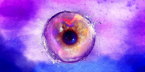 Wall Mural - abstract galaxy eye ball