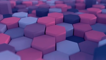 4K Colorful Abstract Honeycomb Grid. Seamless Looping.