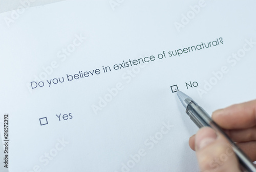 Fotografie, Obraz Survey question: Do you believe in existence of supernatural? Answer: No