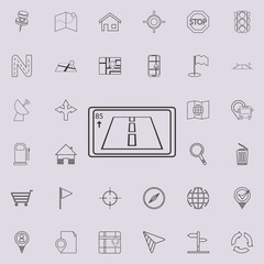 Poster - navigator with speed indicator icon. Detailed set of navigation icons. Premium quality graphic design sign. One of the collection icons for websites, web design, mobile app