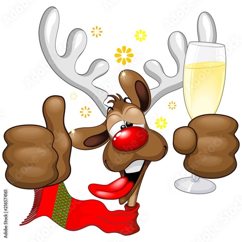 Reindeer Drunk Funny Christmas Character