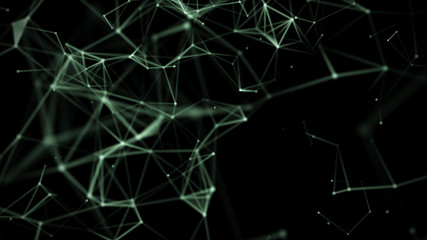 Poster - Abstract digital background.Abstract Particles Background. 3d rendering. Concept of Network