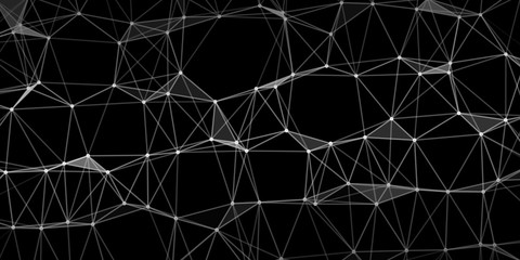 Poster - Big data. Abstract technology background. Low poly. Data technology. Computer generated abstract background