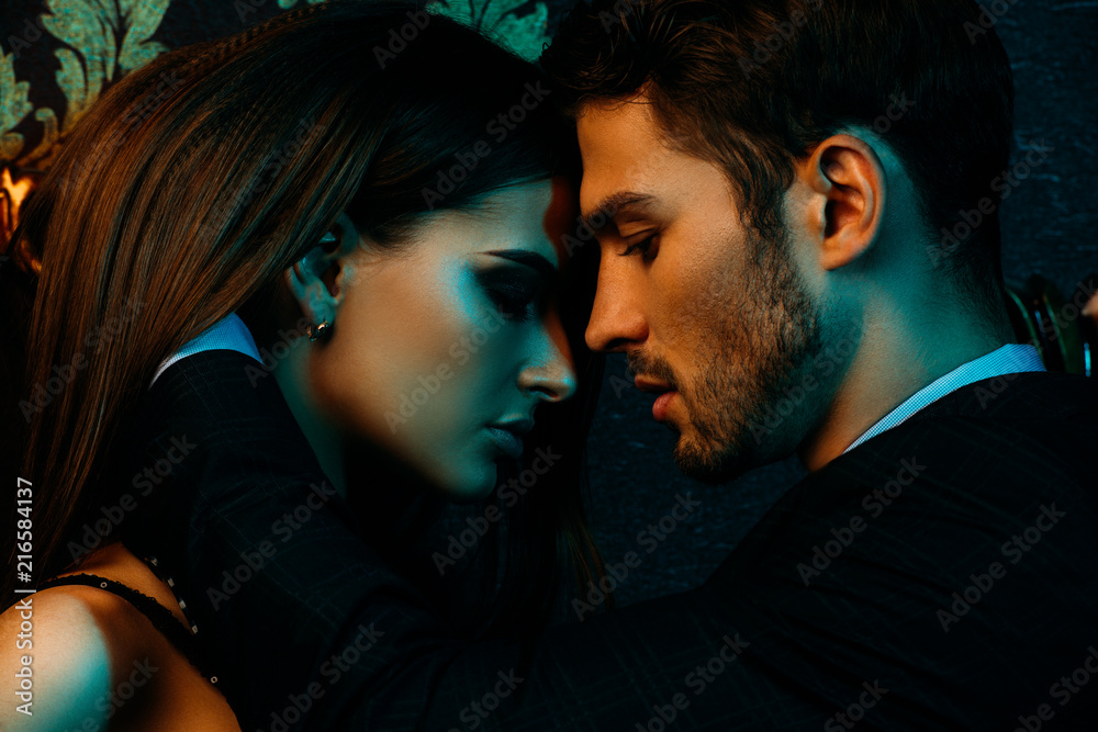 passionate couple in love - obrazy, fototapety, plakaty 