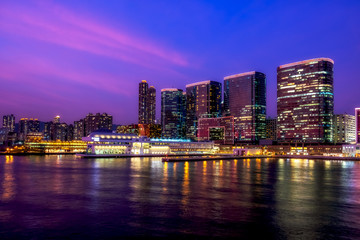 Wall Mural - Twilight of Victoria Harbor of Hong Kong