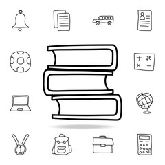 Poster - books sketch icon. Element of education icon for mobile concept and web apps. Outline books sketch icon can be used for web and mobile