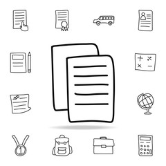 Poster - sheets of papers sketch icon. Element of education icon for mobile concept and web apps. Outline sheets of papers sketch icon can be used for web and mobile