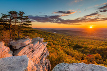 Sunset View From Annapolis Rocks, Along The Appalachian Trail On South Mountain, Maryland