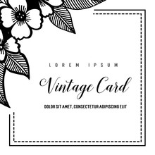 Hand Draw Floral Template Vintage Card Vector Illustration